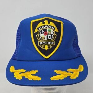 HAWAII FIVE 0 5 0 POLICE BLUE PATCH SCRAMBLED EGGS TRUCKER HAT CAP SNAPBACK